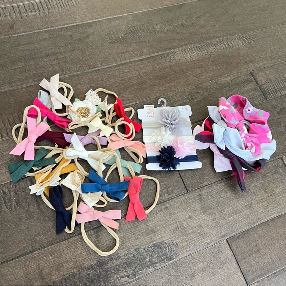 Carter's Accessories Bundle 3 Infant Headbands Bows Head Wraps Baby